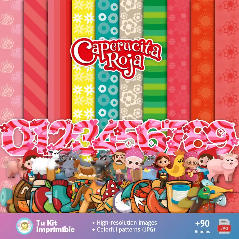 Accesorios | The Red Riding and The Wolf - Scrapbook and Party Kits