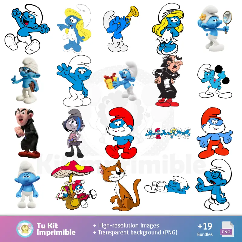 Die Schlümpfe und Texturen - Scrapbook und Party Kits