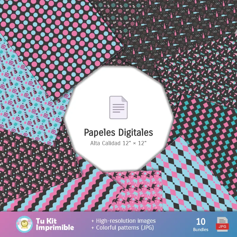 Collages | Фонды TikTok Party - Digital Decor Papers