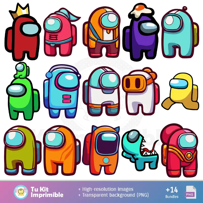 Personajes | Fundos Among Us - Papel Digital para Decoração