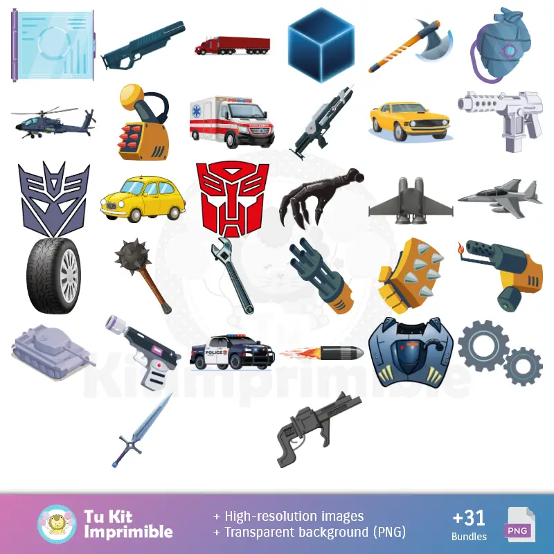Accesorios | Fundos Transformers - Papel Digital para Decoração