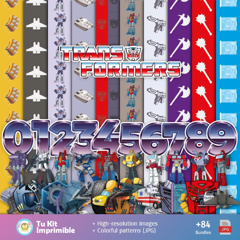 Transformers Patterns and Textures - Scrapbook and Party Kits