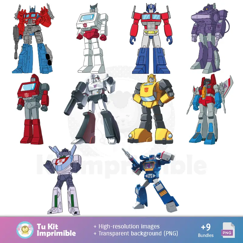 Personajes | Transformers Patterns and Textures - Scrapbook et kits de soirée