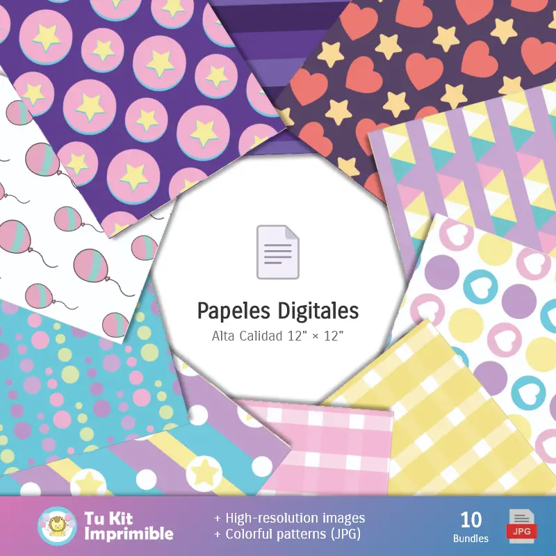 Collages | Unicorn Funds - Digital Decor Papers