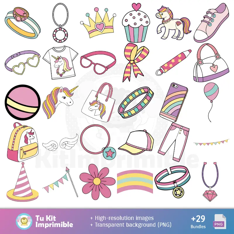 ユニコーンパターンとテクスチャ - スクラップブックとパーティーキット