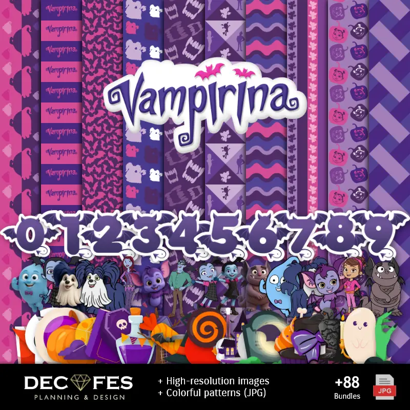 Vampire Digital Paper - Printable for Scrapbook and DIY