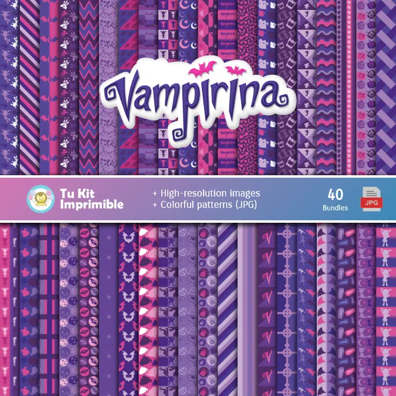 Vampir Digital Paper Set - Festivals und Scrapbooking