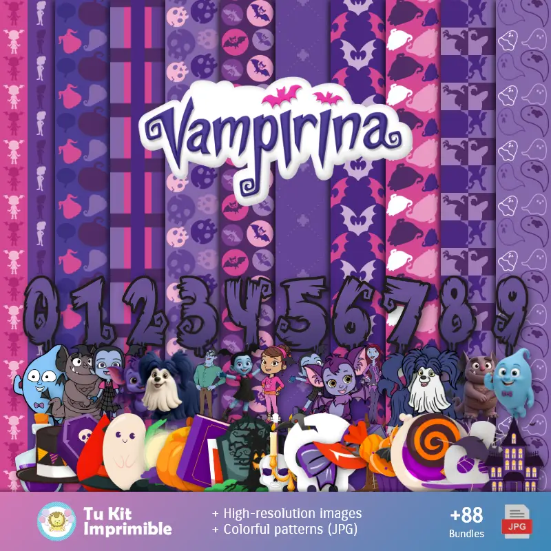 Modelli di vampiro e texture - Scrapbook e kit di partito