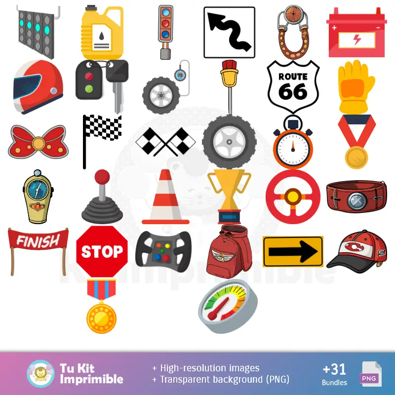 Accesorios | Voitures McQueen Motifs et textures - Scrapbook et kits de soirée