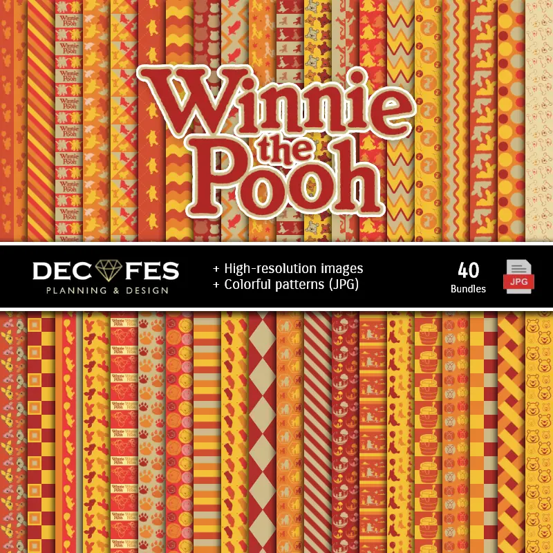 Fondos | Winnie the Pooh Digital Paper Set - Fondazioni e Scrapbooking