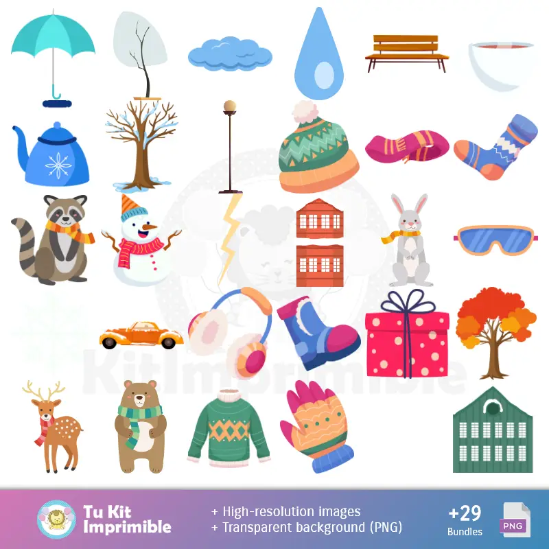 Números Temáticos | Winter Wallpapers - Digital Decor Papers