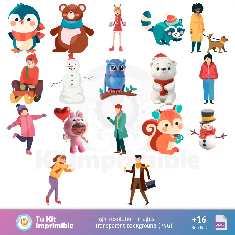 Collages | Зимние обои - цифровые декоративные бумаги