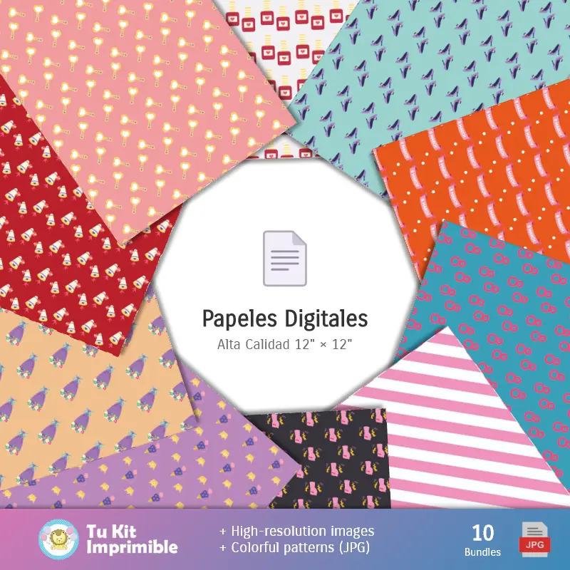 Collages | Women's Day Backgrounds - Digital Papers for Decoration