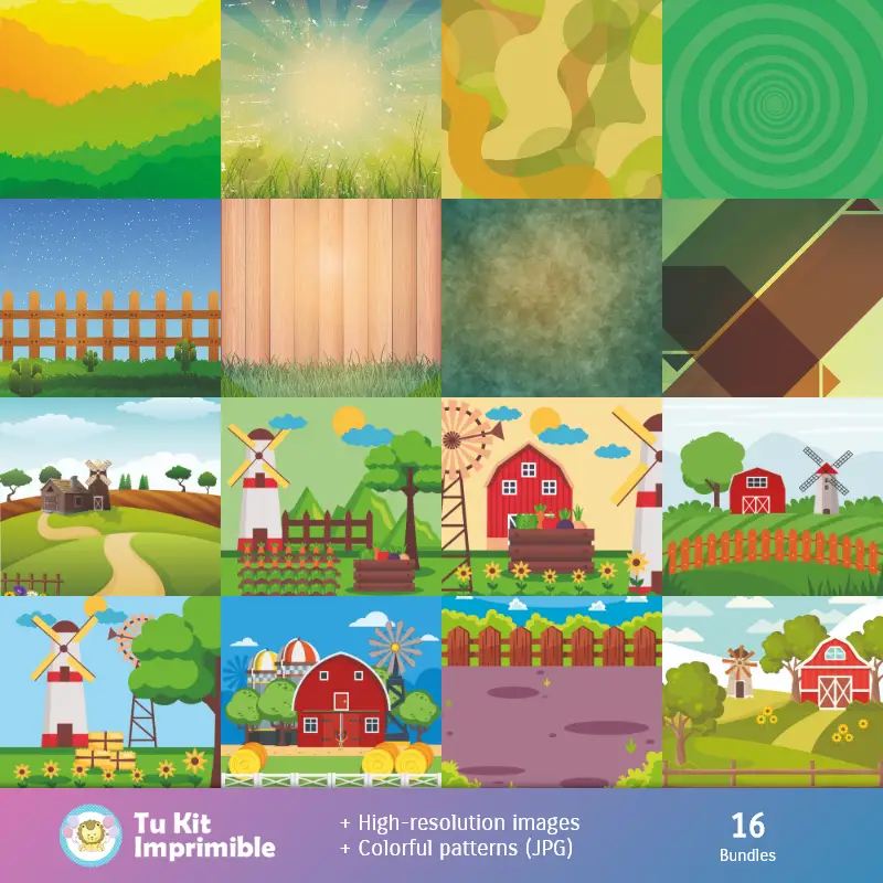 Fondos | Наборы для скрапбукинга и вечеринок Zenon's Farm Patterns and Textures.