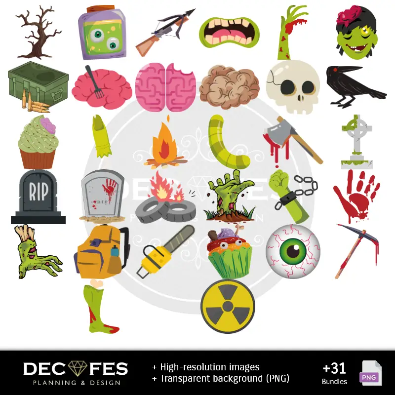 Accesorios | Zombies Digital Paper - Stampabile per Scrapbook e fai da te