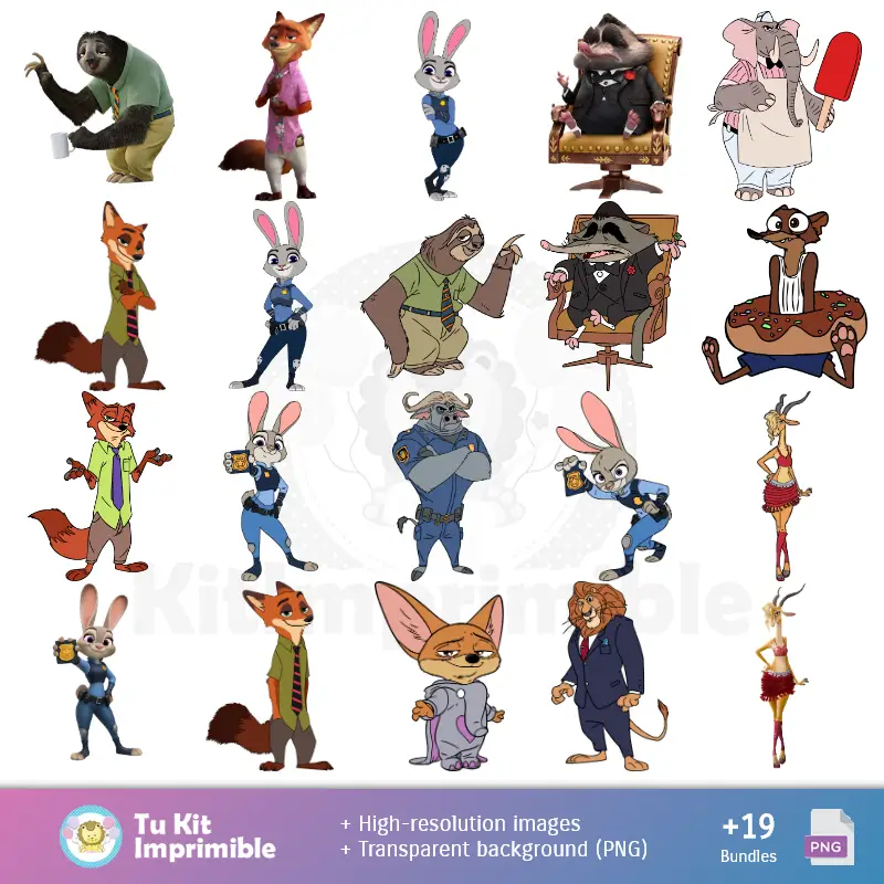 Accesorios | Carta da parati Zootopia - Carte di Decorazione Digitale