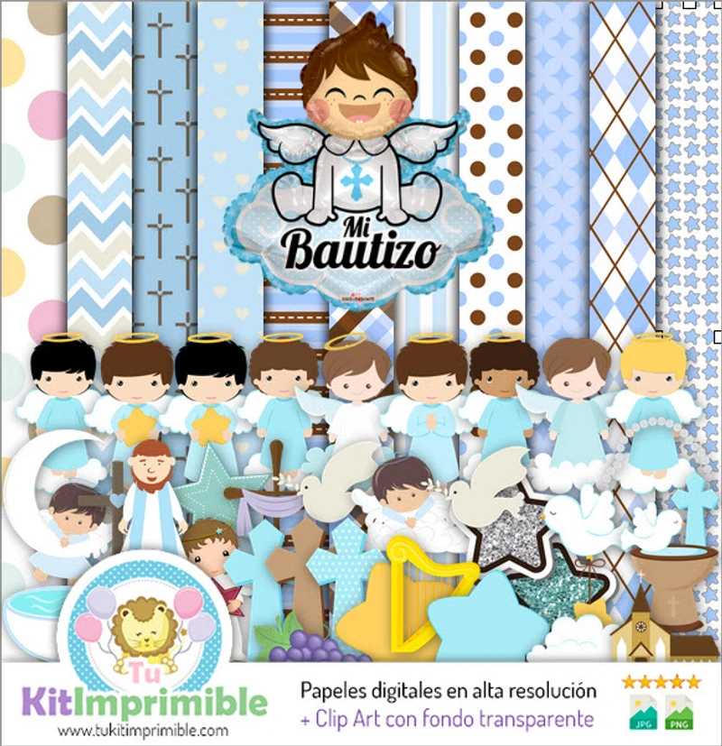 Album Battesimo Bambino Set Completo Digitale Ricordi - M4