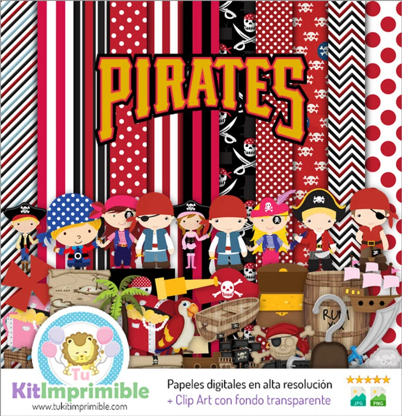 Patrones | Álbum de Recortes Digital Piratas com Texturas Criativas - M7