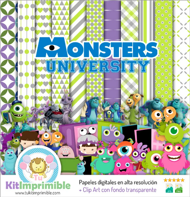 Album de scrapbooking Monstres et Cie - Coffret numérique complet - M4