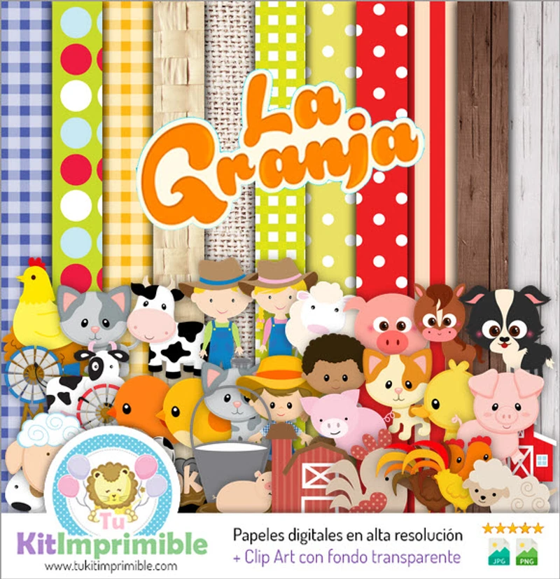 Album de scrapbooking numérique sur la ferme - Kit complet d'activités manuelles - M4