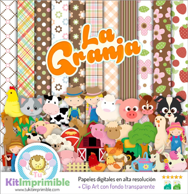 Album di ritagli digitali Creative Textures Farm - M7