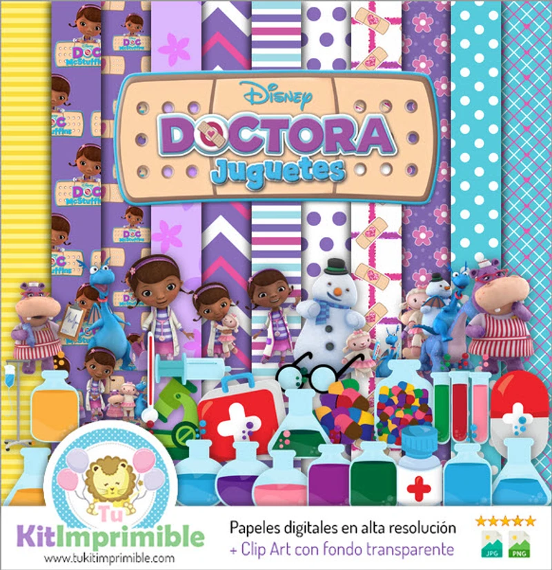 Artigos Digitais Doc McStuffins Medical Festas Infantis - M1