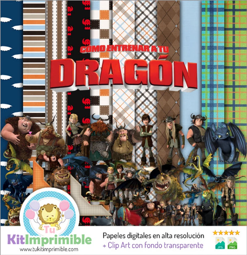 Artigos Digitais para Festas de Como Treinar o Seu Dragão - M1