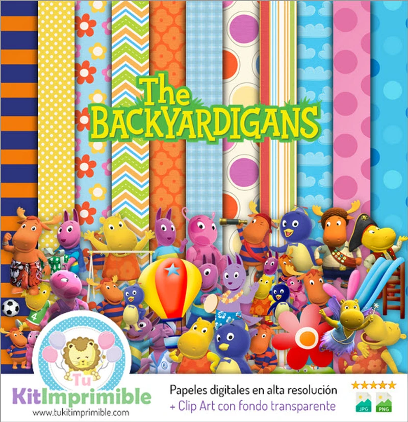 Backyardigans Digitales Papier für Kinderpartys und Abenteuer - M1