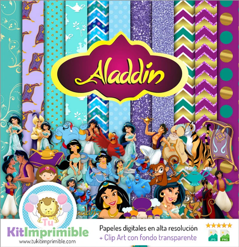 Biglietti d'invito digitali Aladdin Jasmine - M5