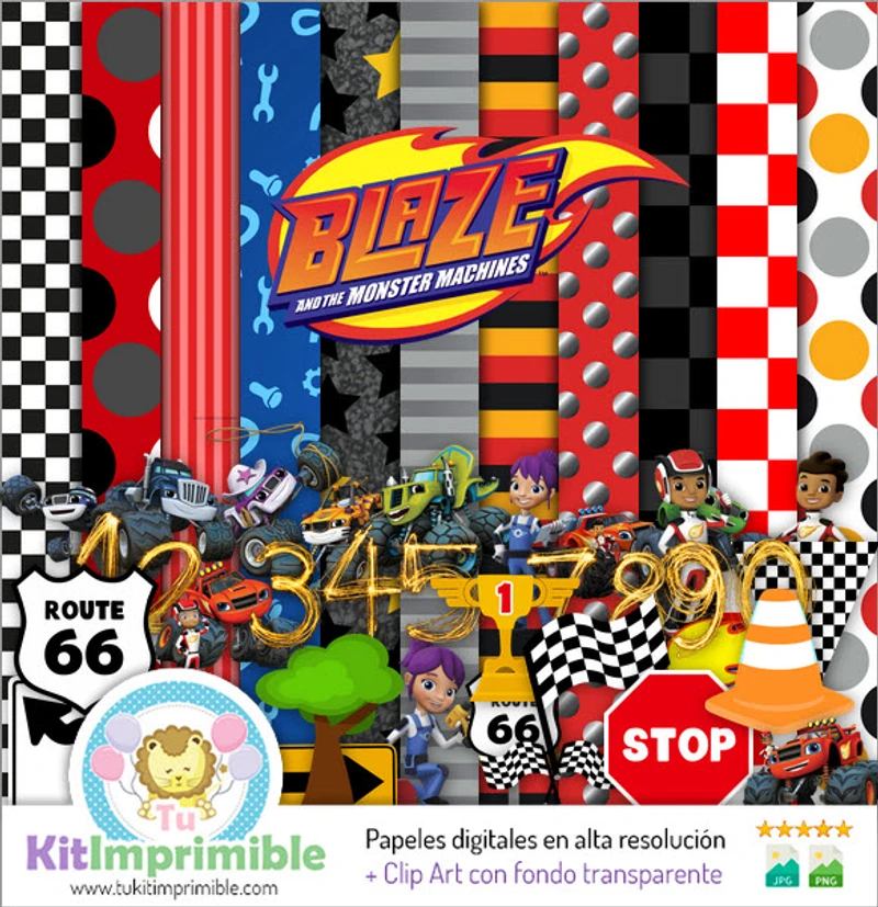 Blaze Digital Papers Festas Infantis Corridas - M1