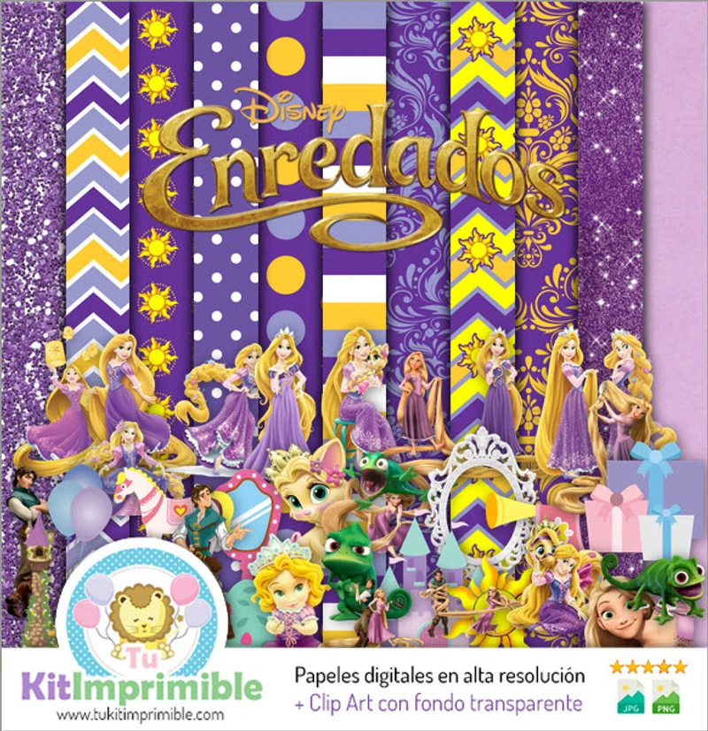 Carta digitale Rapunzel per feste per bambini - M1