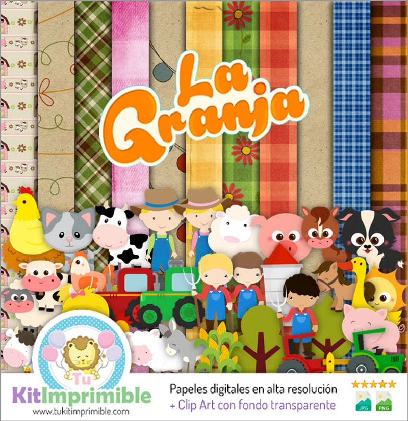 Carte decorative digitali Vintage Farm - M12