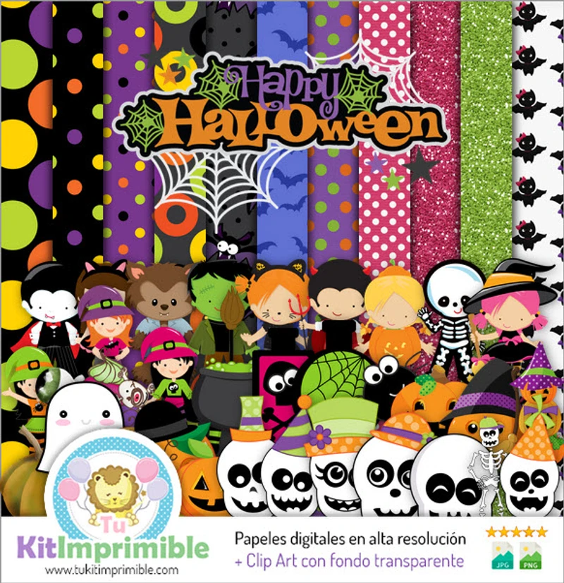 Conjunto Digital Completo de Scrapbook de Halloween - Manualidades - M4