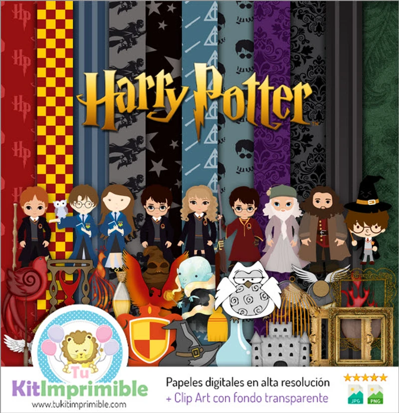 Conjunto Digital Completo de Scrapbook Harry Potter - Manualidades - M4