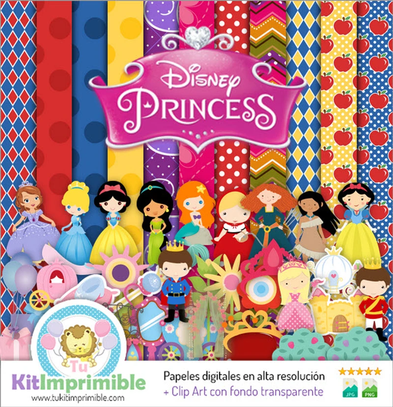 Convites Reais Digitais Princess Papers - M5