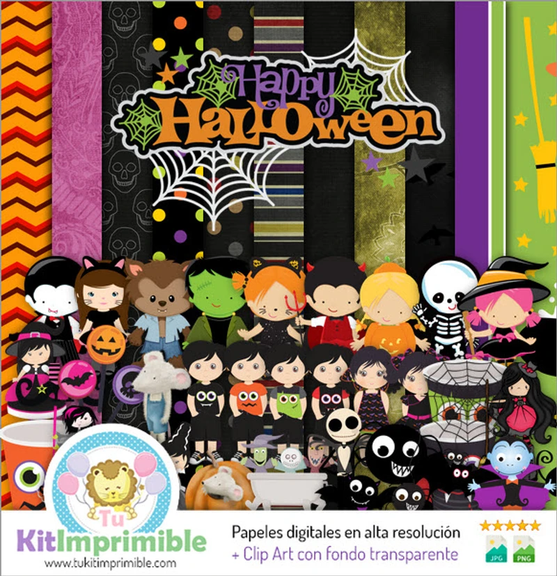 Decorazioni natalizie con carta digitale per Halloween - M1