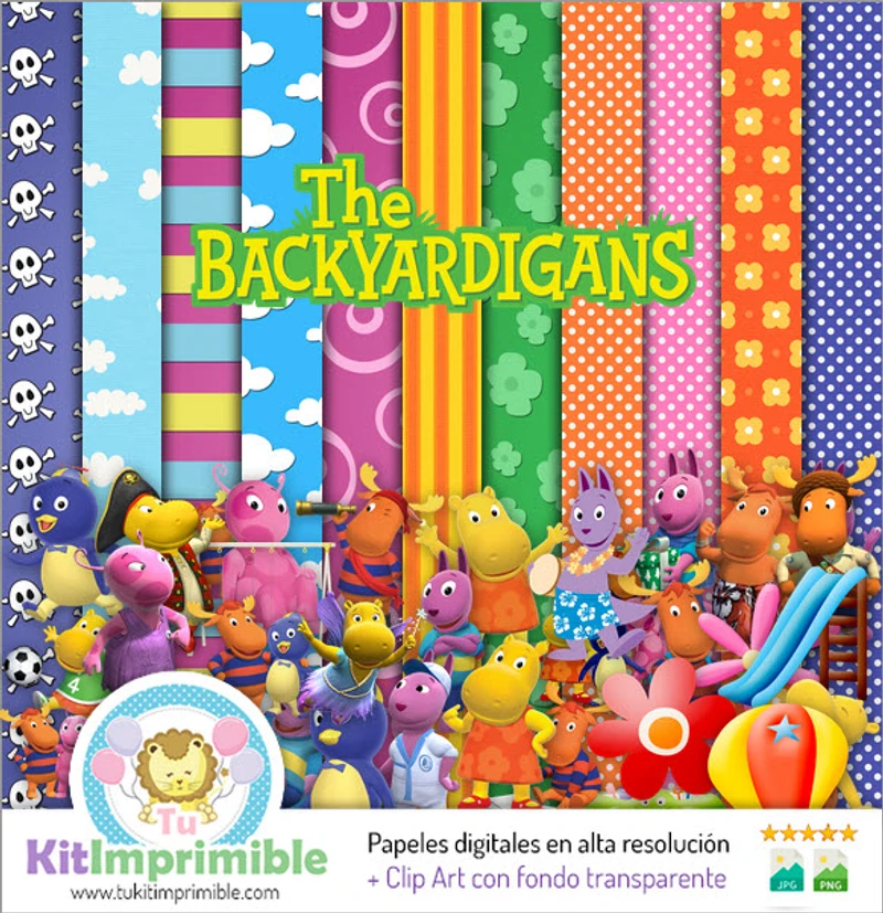 Digitale Backyardigans-Texturen, Scrapbook-Muster - M3
