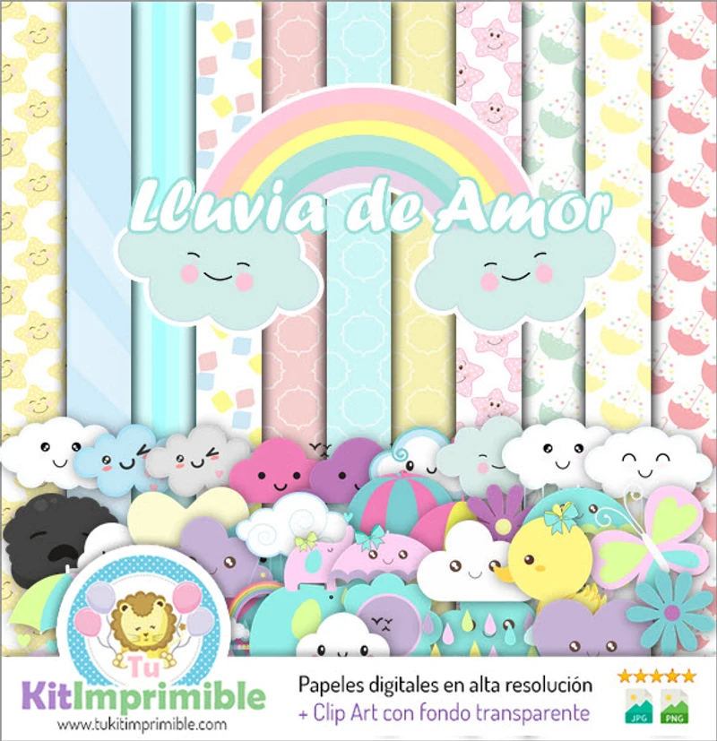 Цифровые приглашения Love Rain Invitation Papers - M5