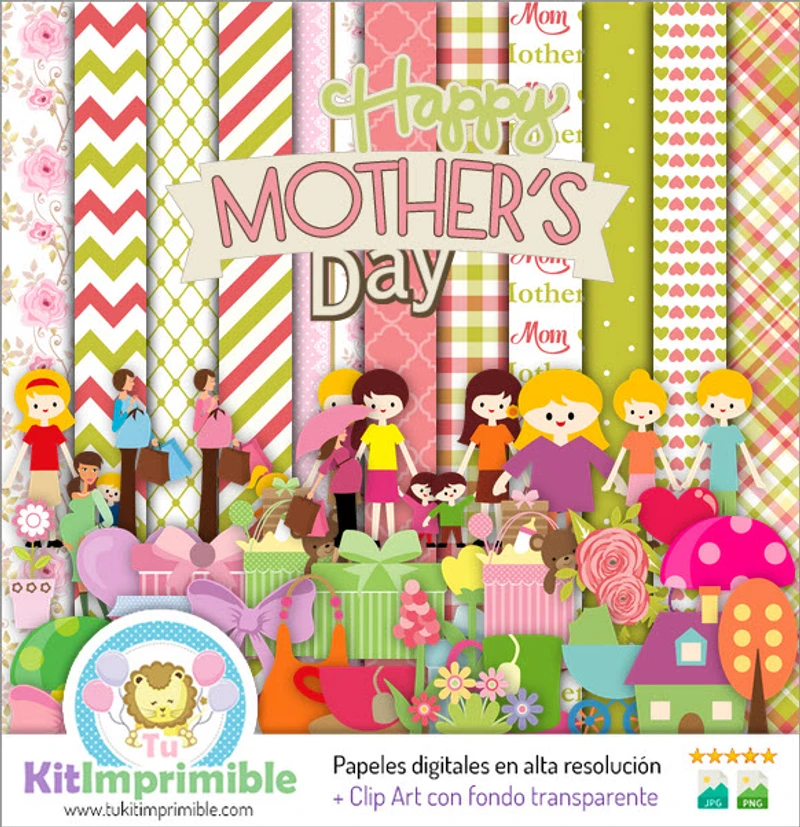 Digital Mother's Day Kit Decorative Backgrounds - M2
