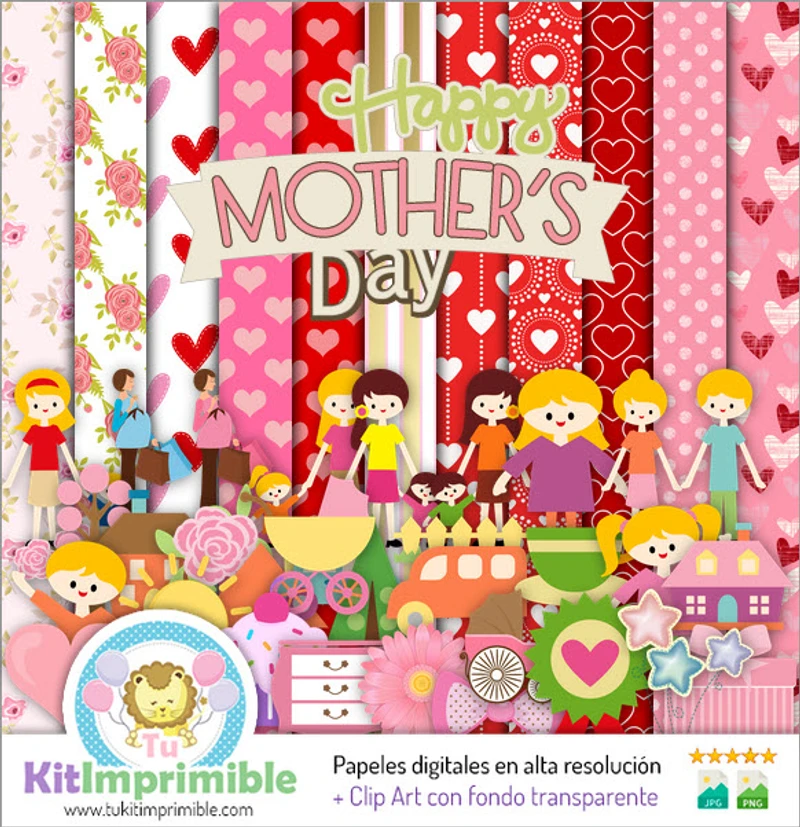 Digital Mother's Day Textures Patterns - M3