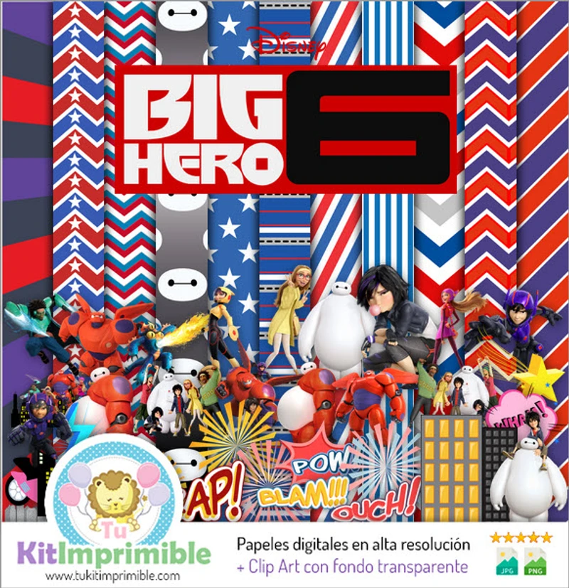 Digital Papers Big Hero 6 Superhero Parties - M1
