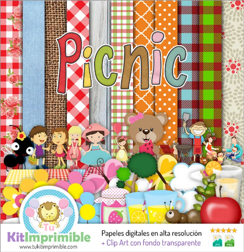Digital Papers Picnic Outdoor Decoration - M1