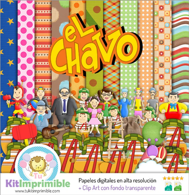 El Chavo Del 8 パターンのデジタル テクスチャ - M3