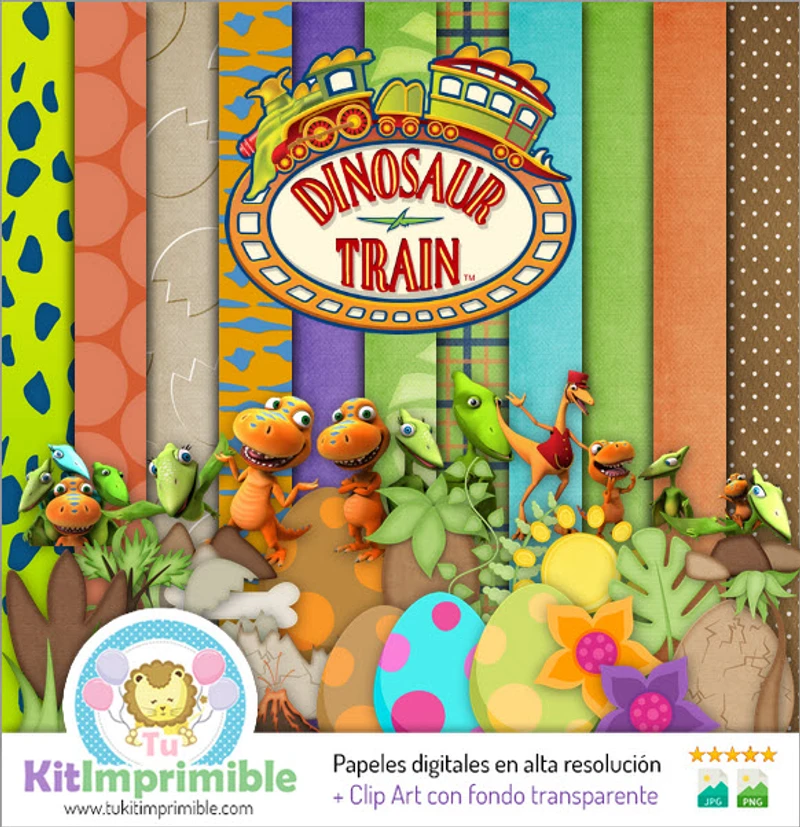 Dino Train Digital Papers - Festas Infantis Educativas - M1