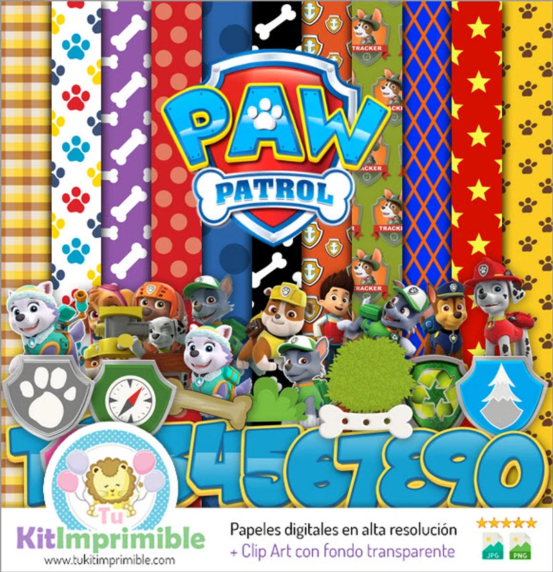 Diseños Paw Patrol Imprimibles Digital Manualidades - M10