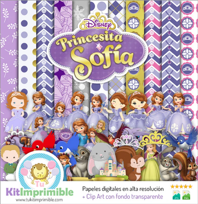 Festas infantis da Princesa Sofia em formato digital - M1
