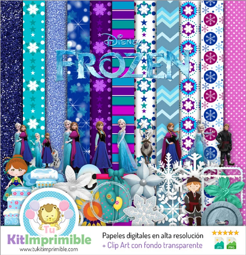 Frozen Digital Papers Spezialeinladungen - M5