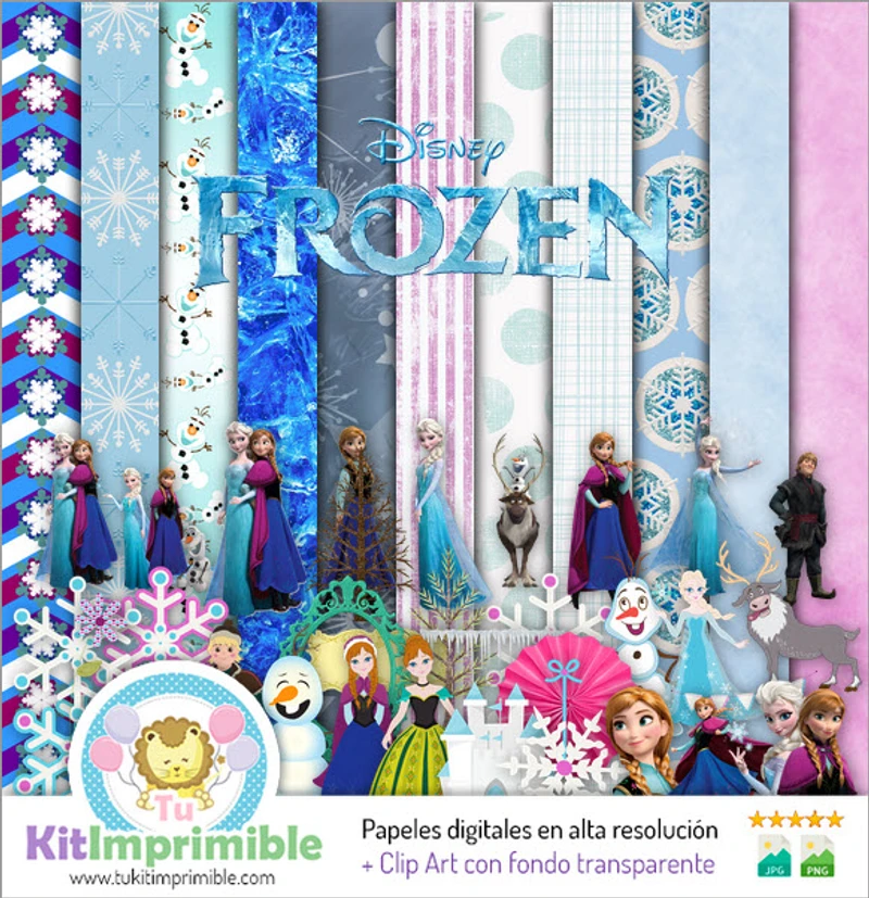 Frozen Digital Textures Scrapbook Patterns - M3