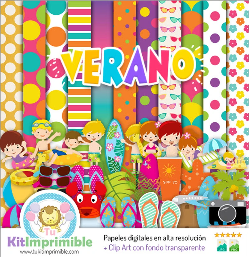 Inviti alla spiaggia Digital Summer Papers - M5