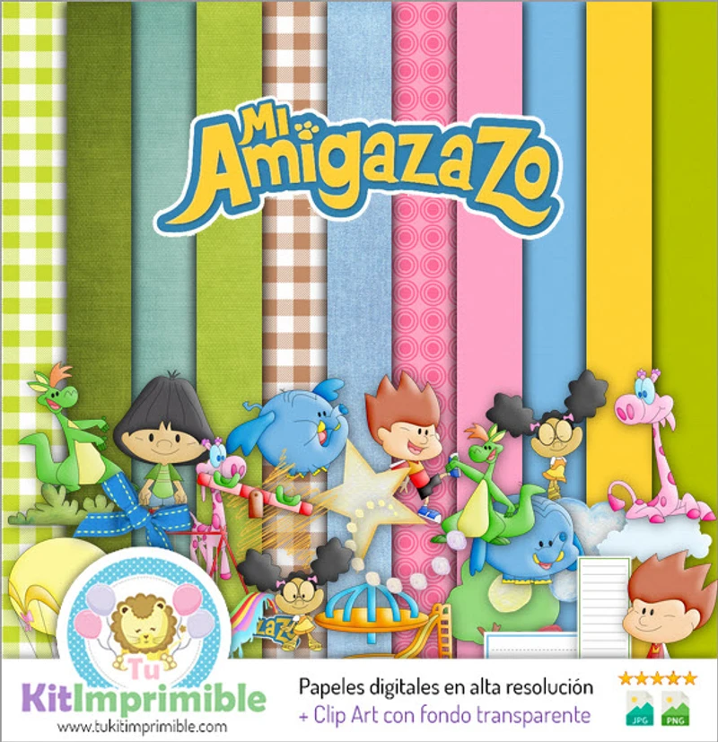 Kit Amigazazo Digital Fondos Decorativos Fiestas Amigos - M2